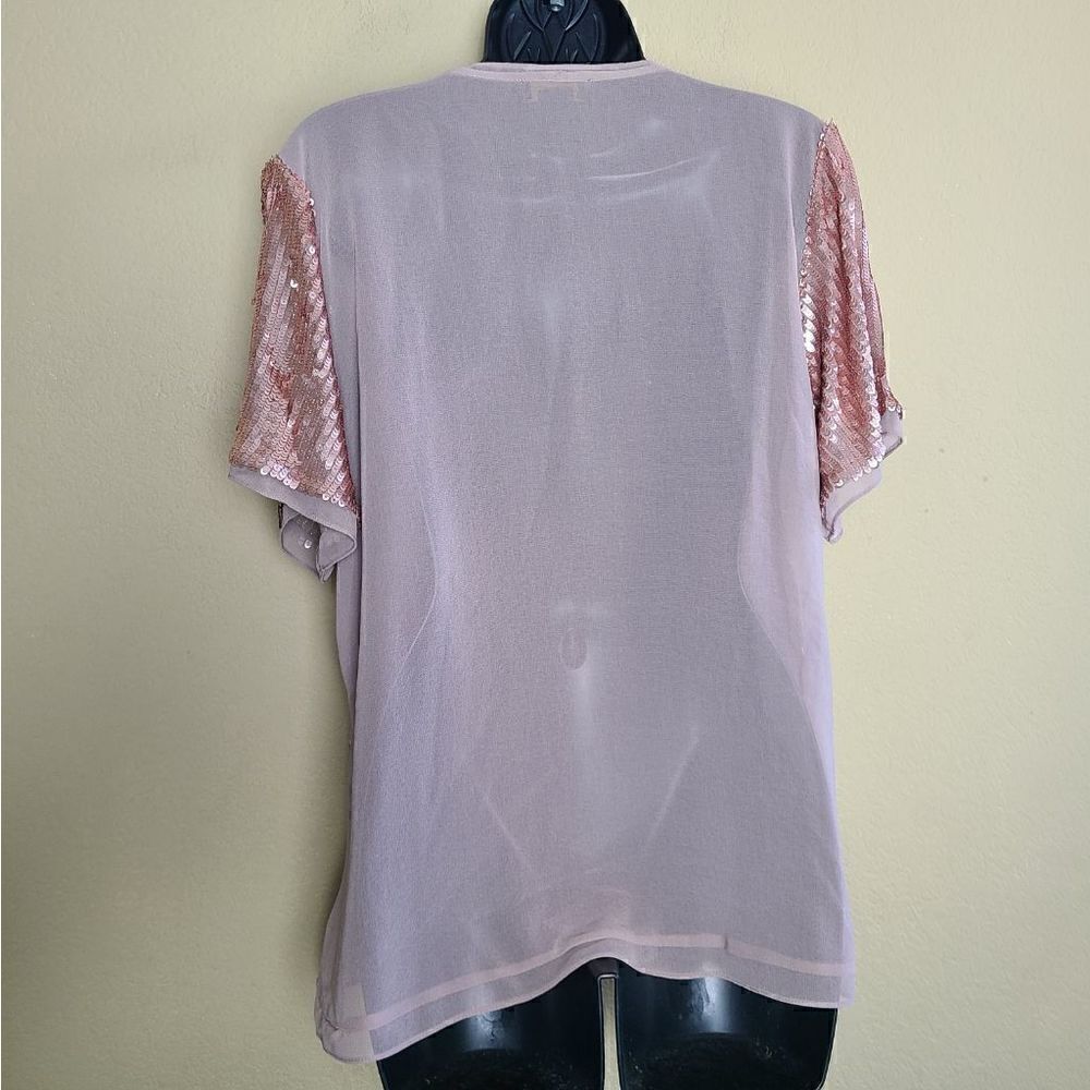 AS by DF Rose Gold Sequined Top - Picture 5 of 7